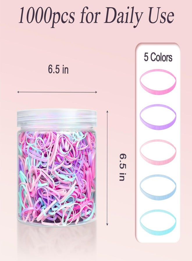 JIRIS 1000pcs Mini Hair Rubber Bands, Soft & Durable Plastic Elastic Hair Ties for Little Girls, Stretch Ponytail Ties for Kids Hairstyles and Braids - Image 4